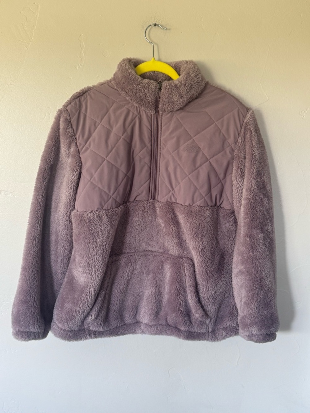 New Balance Dusty Mauve Quilted Teddy Fleece Half-Zip Large